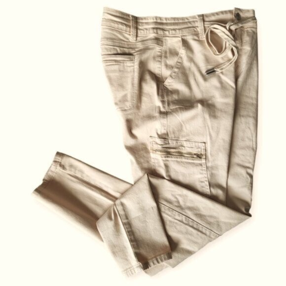 Esqualo High Waist Cotton Cargo Pants NWT Sz 12 - Picture 1 of 10